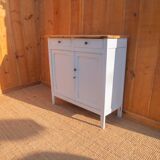 Buffet parisien en bois peint en blanc