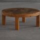 Sallingboe, Design/One, Large round coffee table in pine and ceramic, 1970