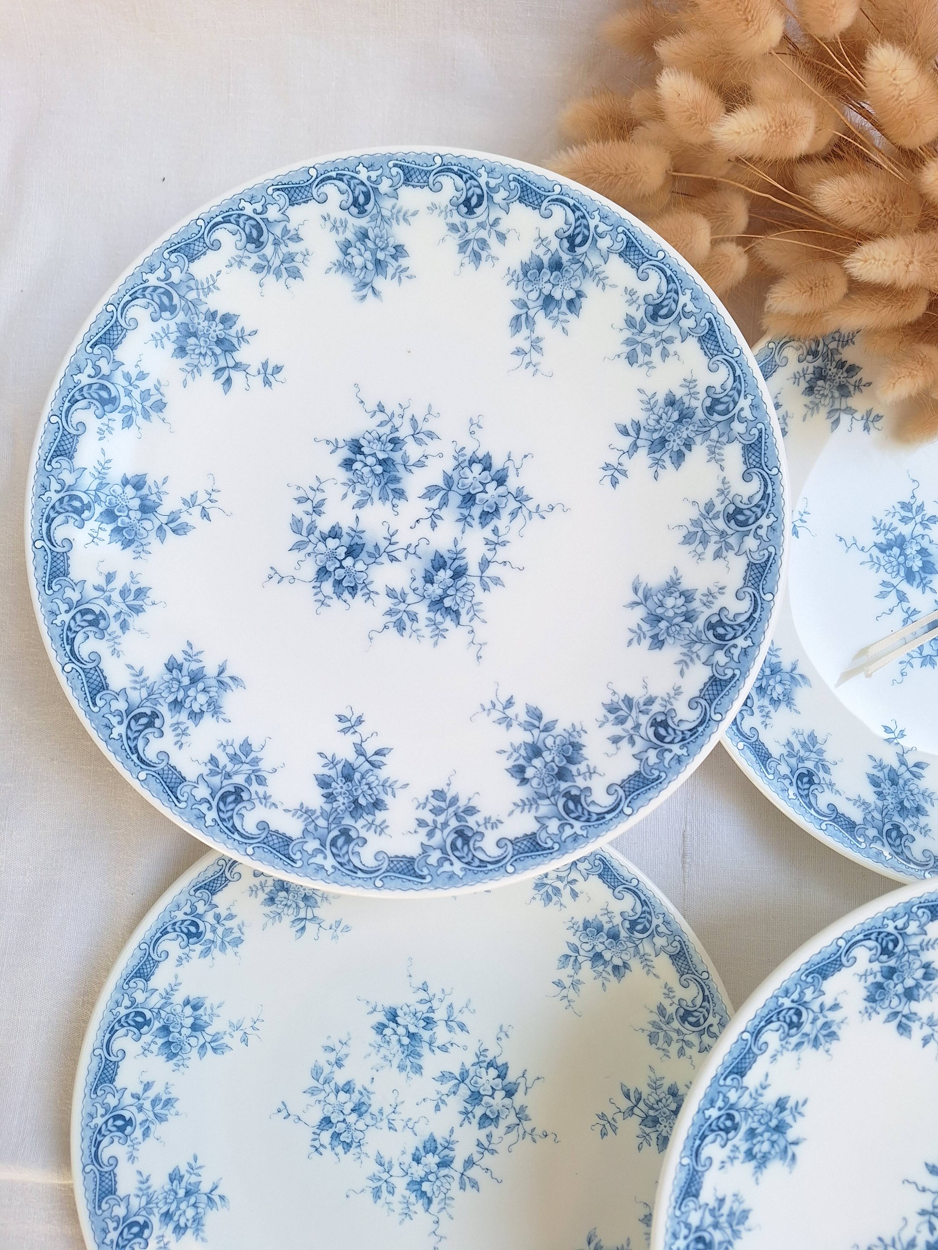 Blue Rivanel flat plates from the 1950s.