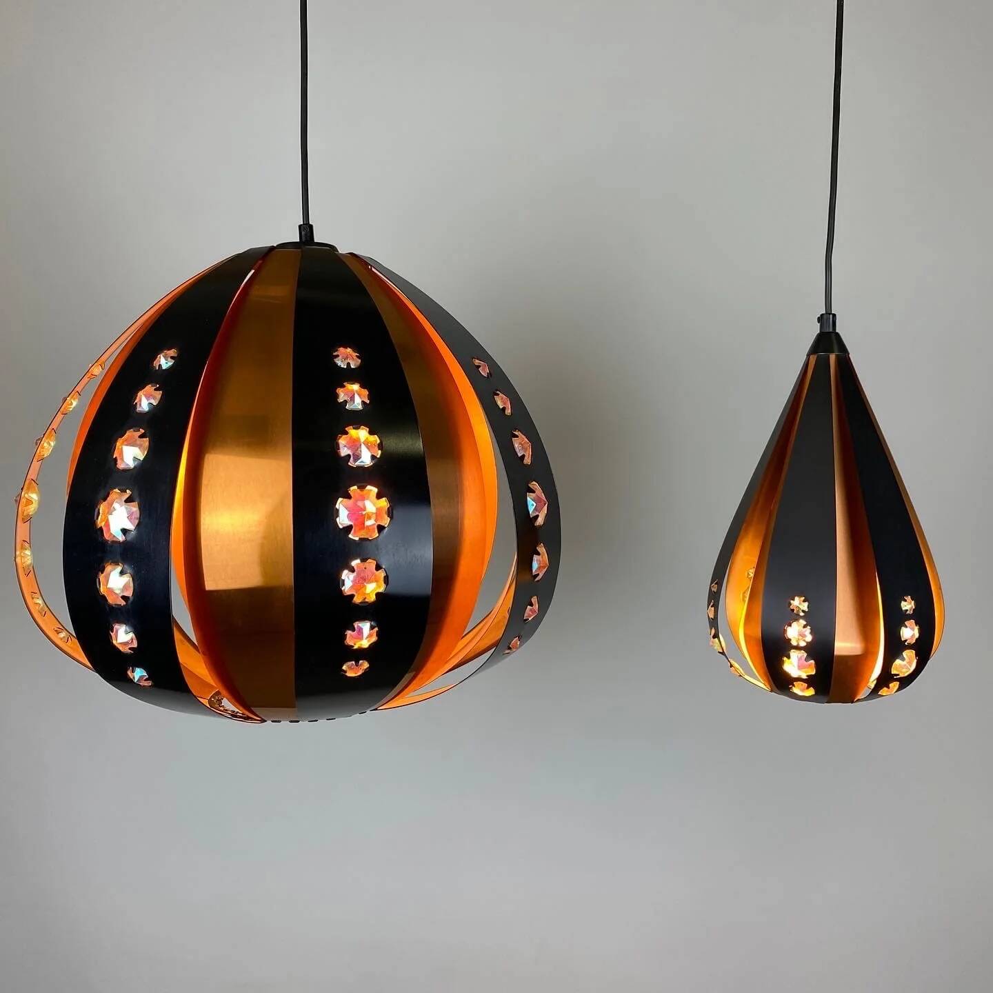 Set de 3 suspensions goutte par Werner Schou pour Coronell Electrical Danemark 1960