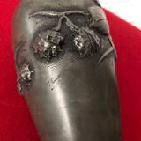 Vase guaranteed with chestnut decoration and leaves signed cortesi