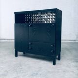 Brutalist Black Ebonised Dry Bar Cabinet, Belgium, 1970s