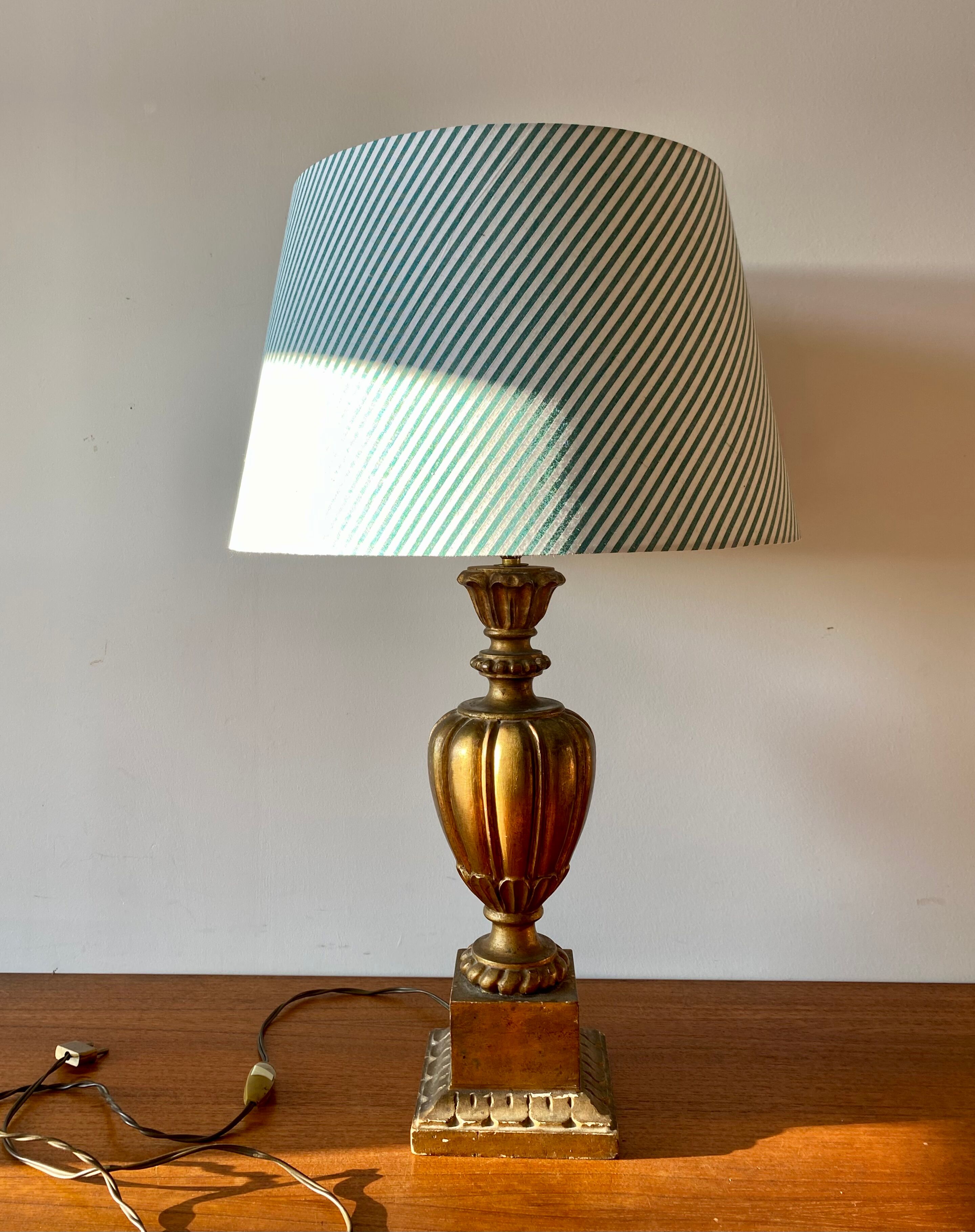 Gilded wooden lamp