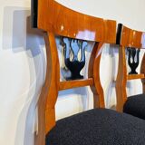 German Biedermeier Chairs in Cherry Veneer, 1830, Set of 4