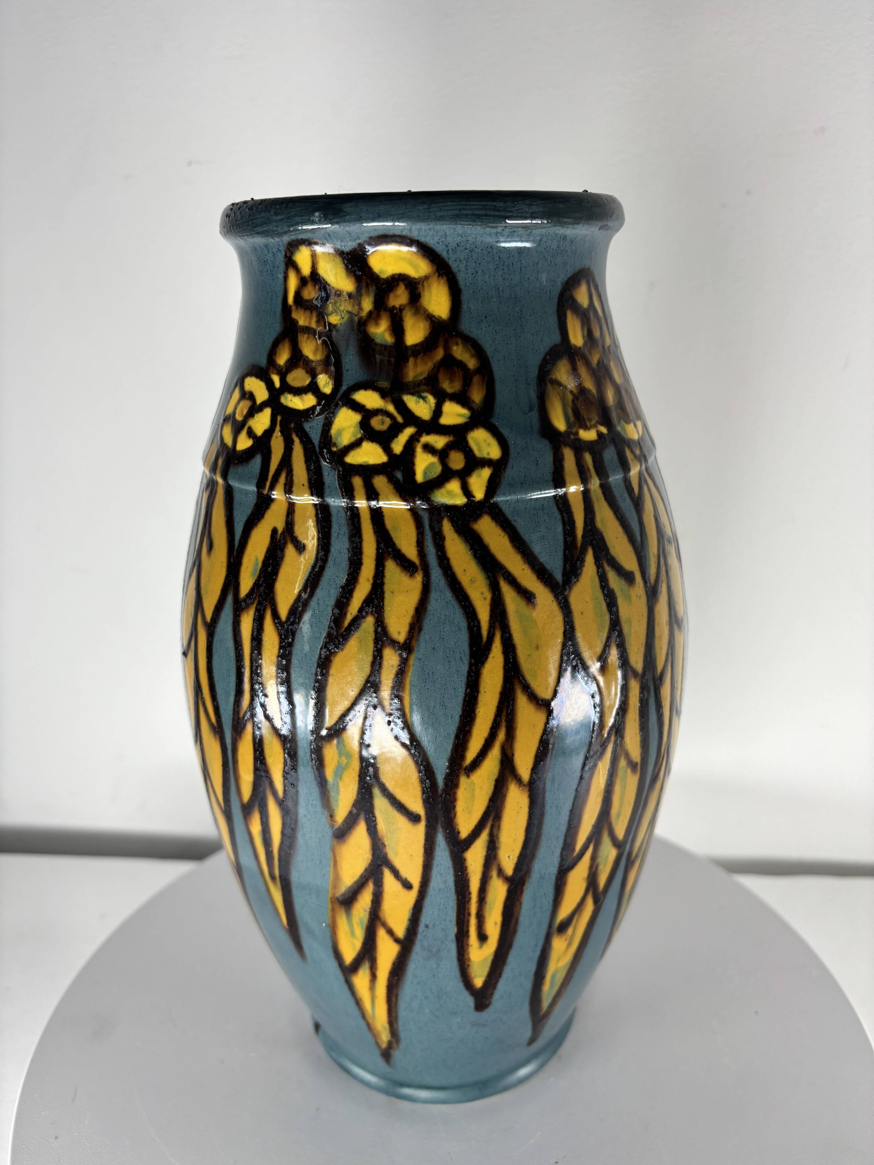 Art Deco ceramic vase, France, Emile Simonod, SISPA, 1930