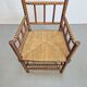 Mid-Century Arts and Craft Oak Bobbin Chair with Rush Seat, 1930s