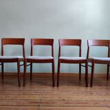 Teak chairs by Henning Kjaernulf for Korup Stolefabrik, Set of 4