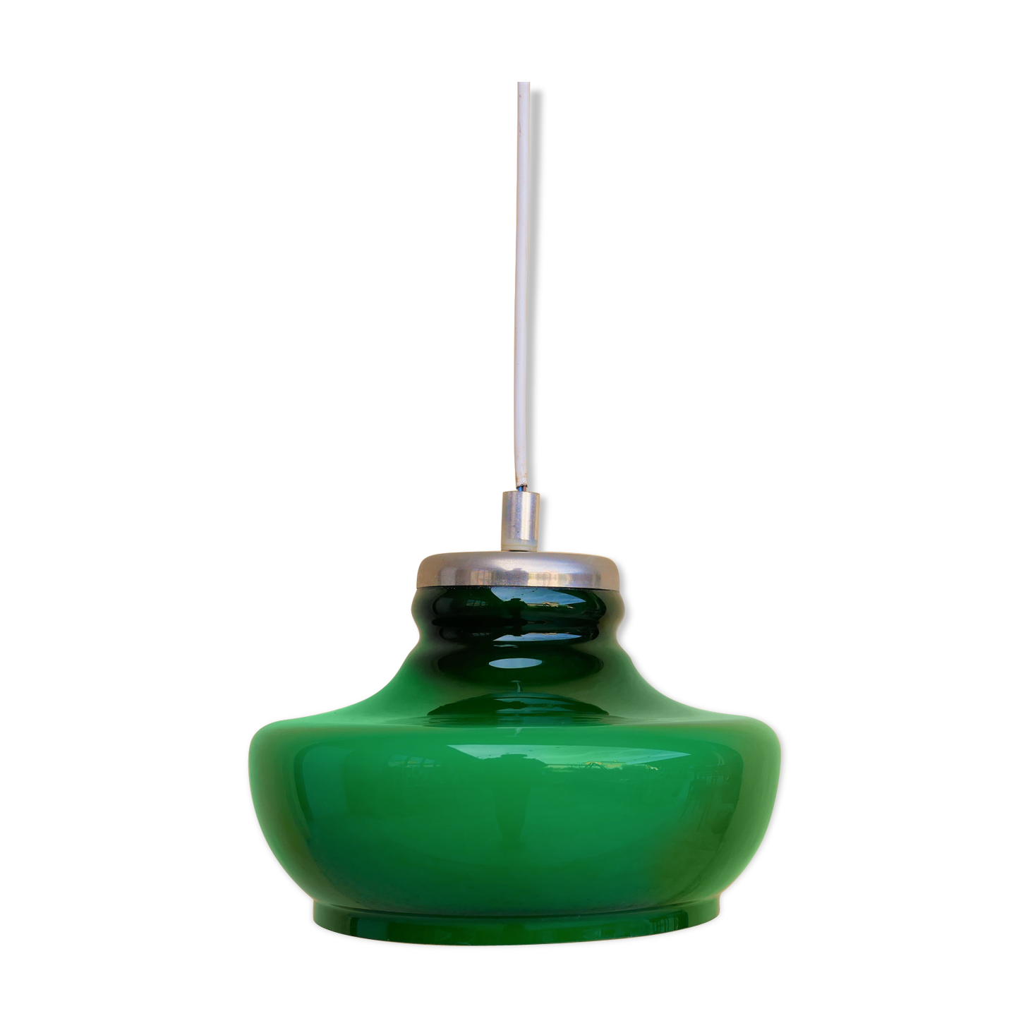 Vintage green glass suspension