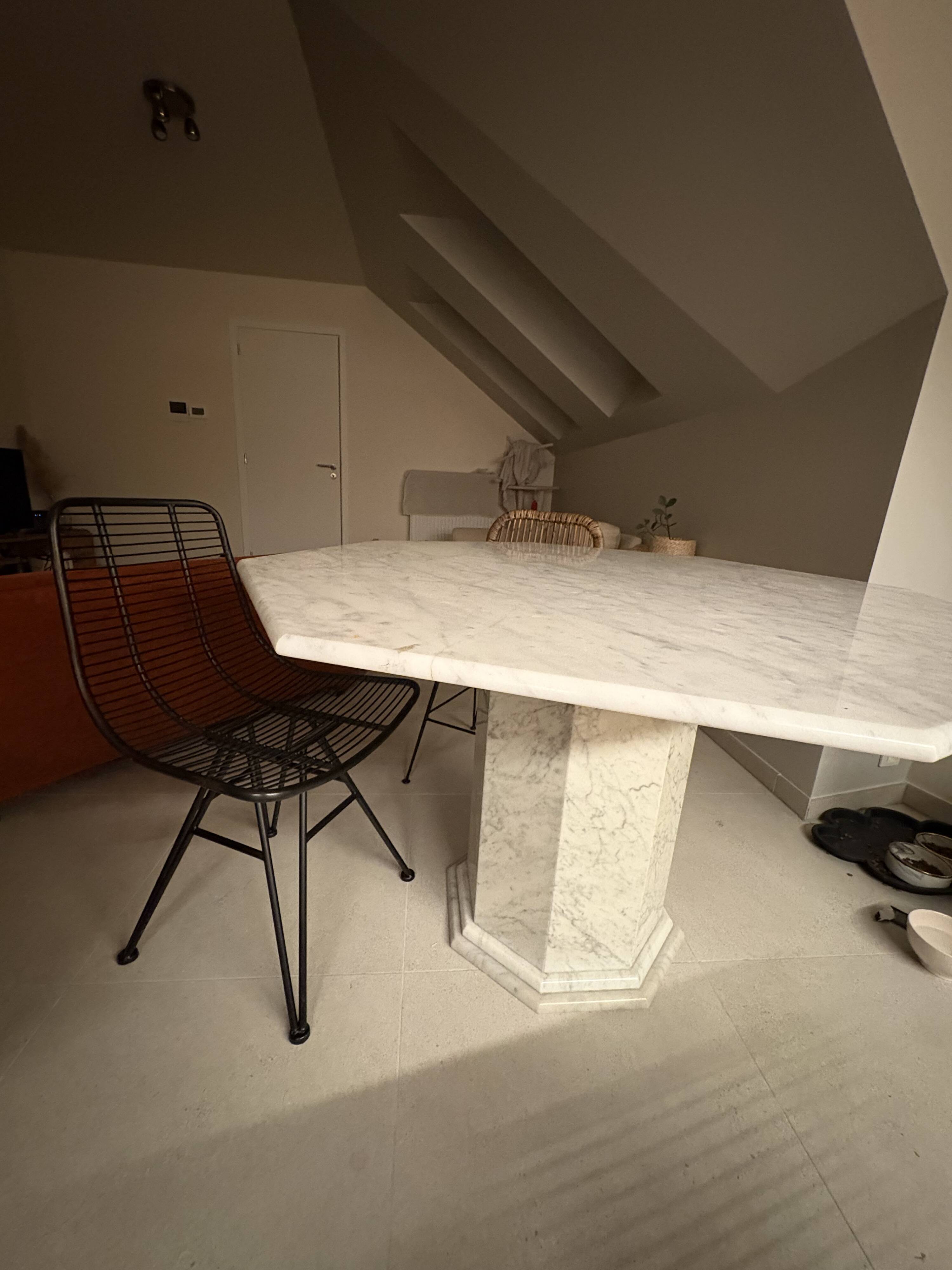 White marble table