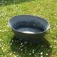 Old zinc basin oval shape with two handles