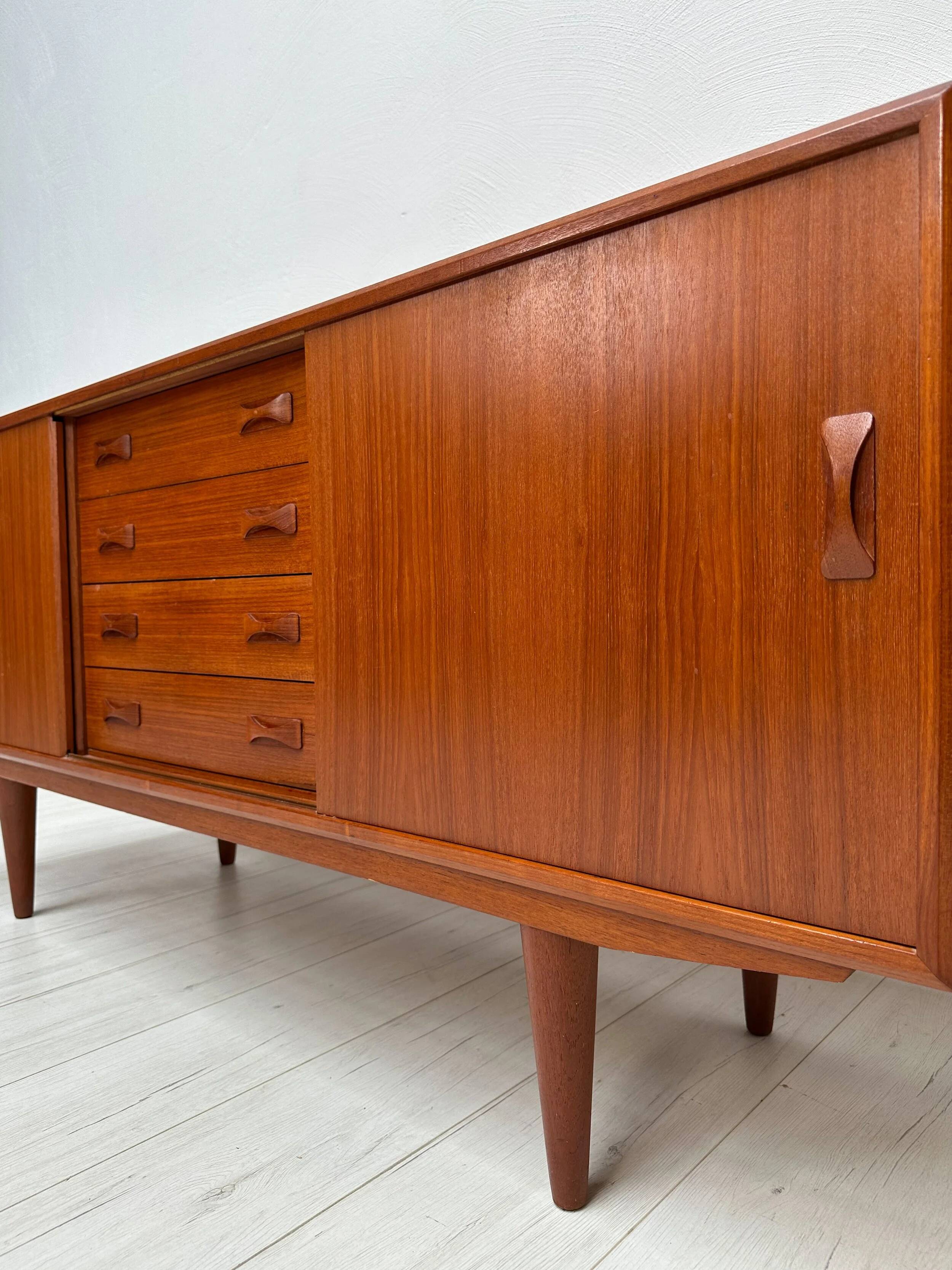 1960s Vintage Danish Mid-Century Teak Sideboard by Clausen & Søn
