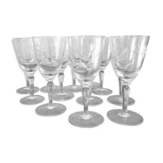 Lot de 12 verres en cristal