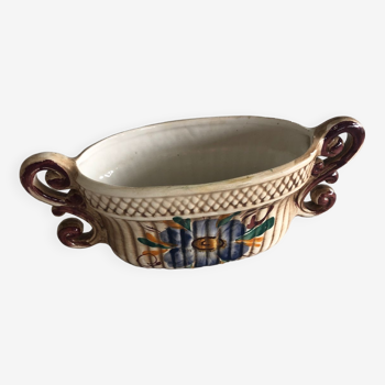 Small pot cover / oval flower pot in Italian ceramic