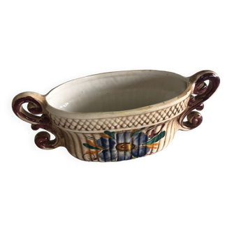 Small pot cover / oval flower pot in Italian ceramic