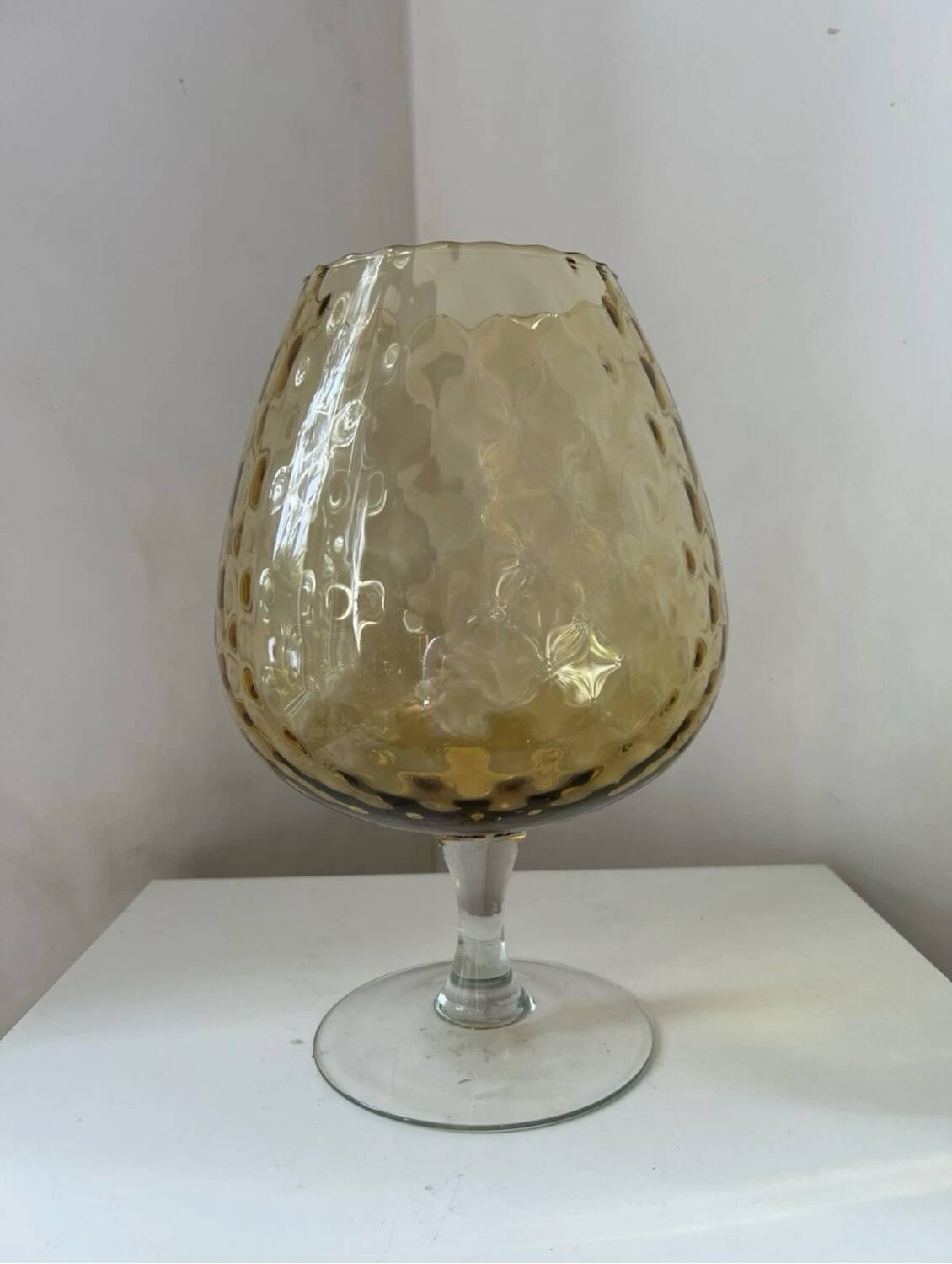 Large Glass Vase Empoli Italy Vintage 1970