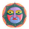 Multicolored wooden wall mask, 80s
