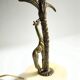 Bronze and marble lamp in Hollywood Regency style.