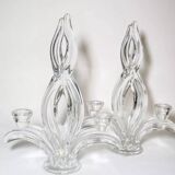 Pair of mid-century crystal candlesticks from Vannes
