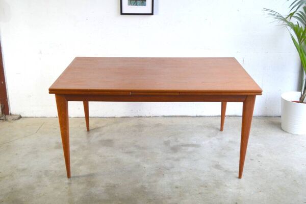 Table vintage danoise à rallonges grand modèle