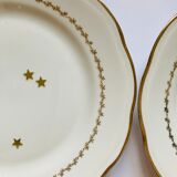Lot 6/12 small plates - white porcelain - gold- ser - vintage -retro