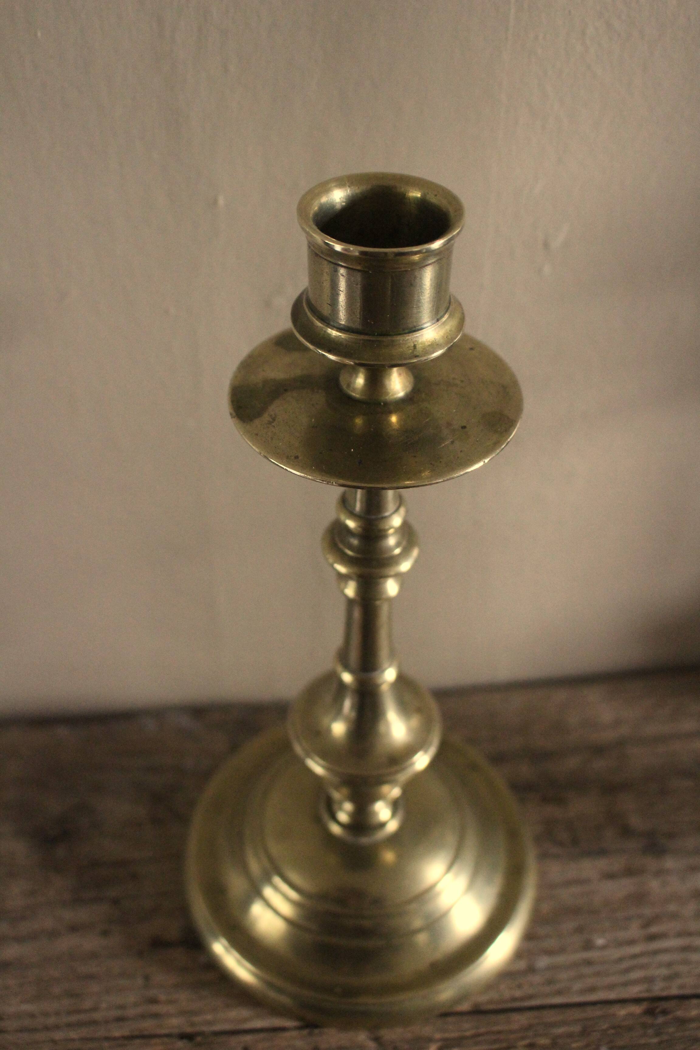 Large brass torch candle holder