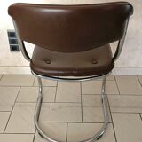 Set of 4 chrome tubular chairs design 1970