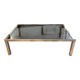 Vintage coffee table in chrome and smoked glass – 1970s/80s