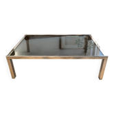 Vintage coffee table in chrome and smoked glass – 1970s/80s