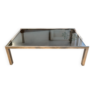 Vintage coffee table in chrome and smoked glass – 1970s/80s