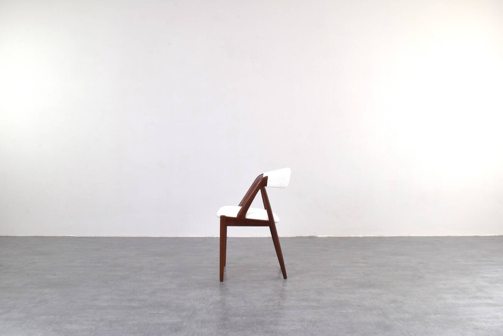 Teak & Boucle Chairs by Kai Kristiansen for Schou Andersen, 1960s, Set of 4