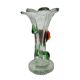 Vase en verre vintage avec fleurs, années 1960/70