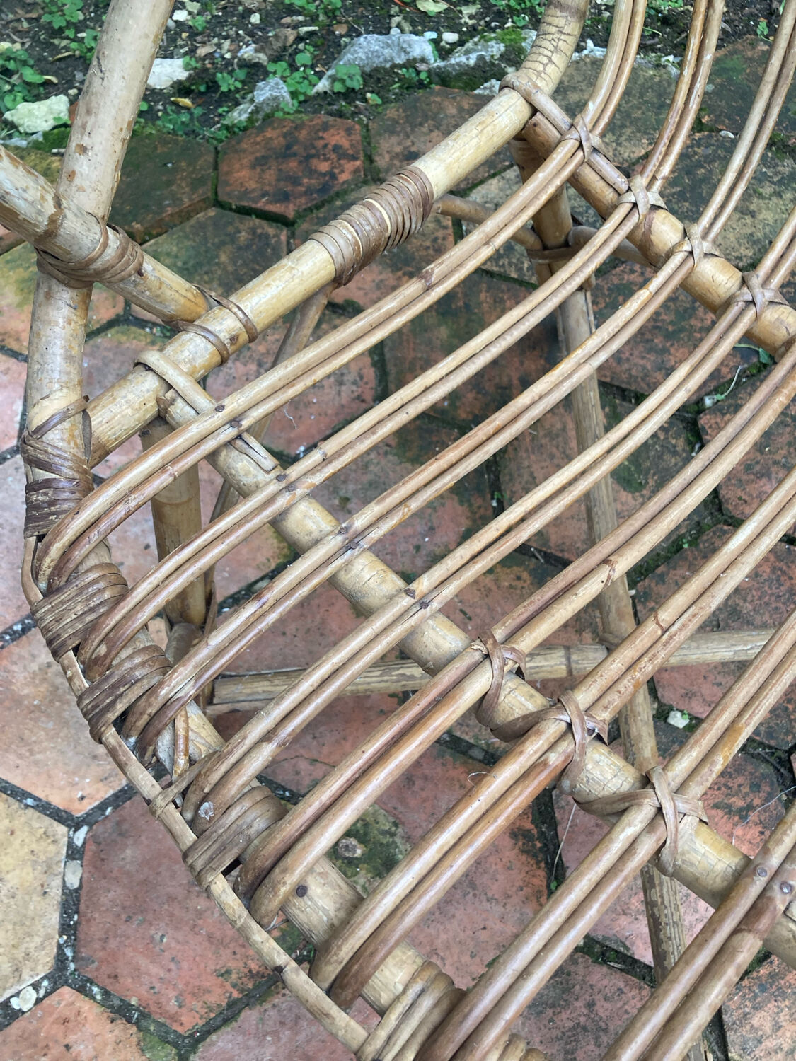 Pair of vintage rattan armchairs