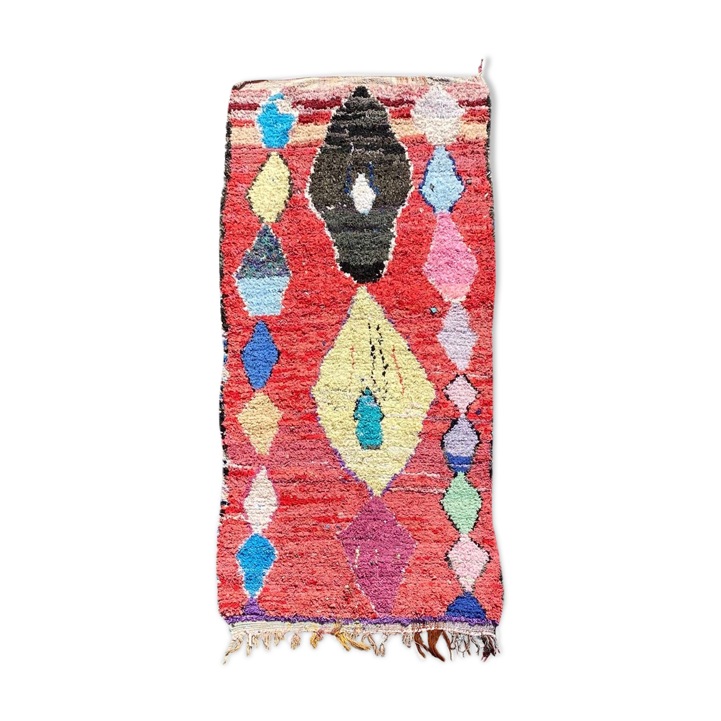 Carpet berbere boucherouite red 110×230 cm