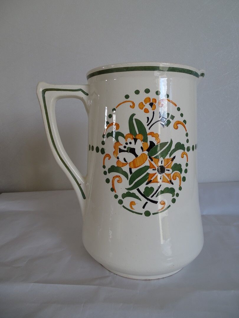 Old Longwy toilet broc. Toilet pitcher