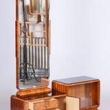Restored ArtDeco Dressing Mirror, Palisandr, Walnut Root Veneer, France, 1920s