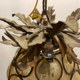 Wrought Iron Murano Glass Light Pendant 1950’s