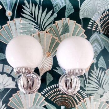 2 appliques vintage en métal argenté