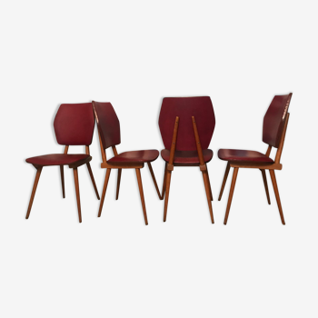 Set of 4 superb Scandinavian vintage chairs 1960