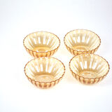Set of 4 round cups in rosé and pearly glass
