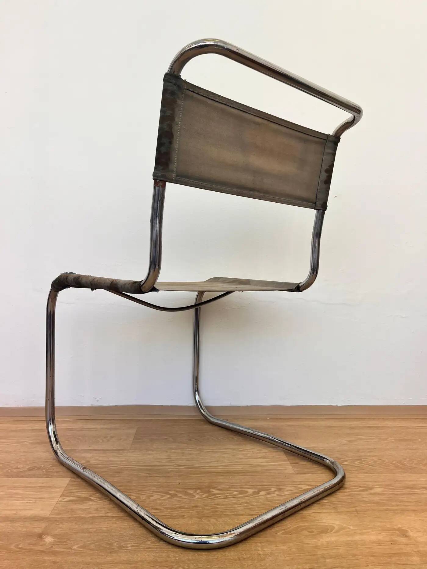 Tubular steel chrome Bauhaus chair / Thonet, Mart Stam, 1930 (Eisengarn)