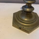 Large vintage golden brass candle holder