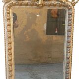 Antique gilded and lacquered mirror, original Napoleon III