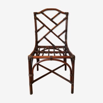 Rattan chair and graphic asymmetrical back