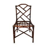 Rattan chair and graphic asymmetrical back