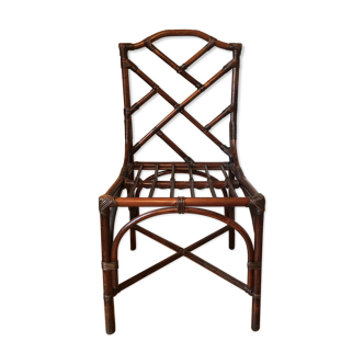 Rattan chair and graphic asymmetrical back
