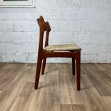 Vintage Scandinavian chair by Erik Buch for O.D. Møbler, in teak and plaid fabric, 60s