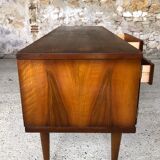Vintage low row in flame walnut, by G N B , Circa 60