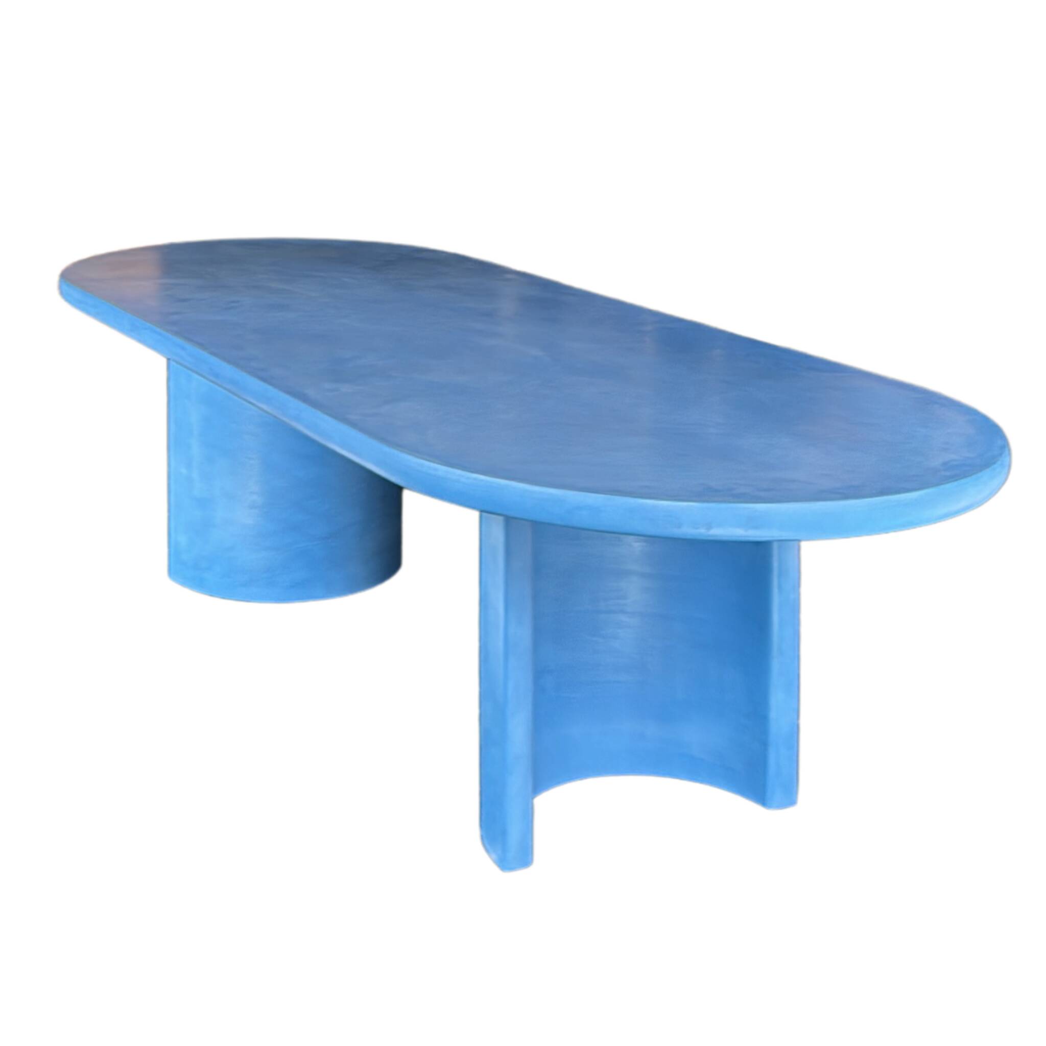 Table in blue lapis lazuli microcement – a custom-made sculptural piece