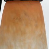 Charles SCHNEIDER art nouveau desk lamp, in glass with signature and hammered metal