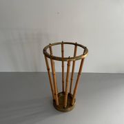 Bamboo and brass umbrella stand, 1960s, Germany